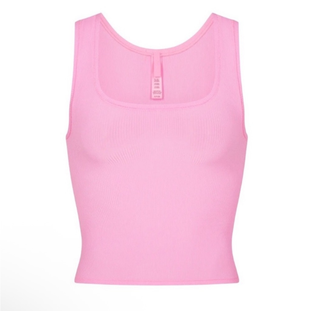 SKIMS Light Pink Ribbed Tank Top